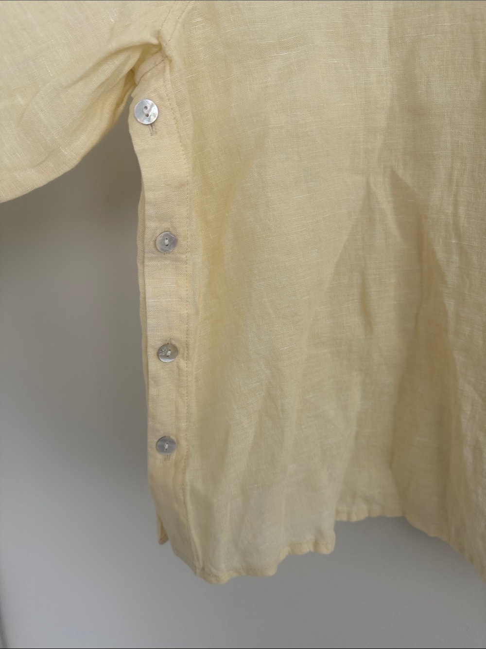 NWT - Calypso St.Barth Pale‎ Yellow Linen Button-Down Shirt - Picture 2 of 9